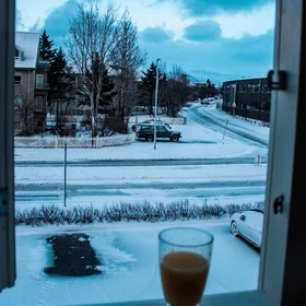 After a snowfall at Iceland
