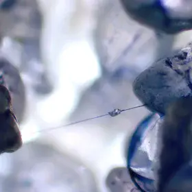 Mucilage thread connecting sand particles