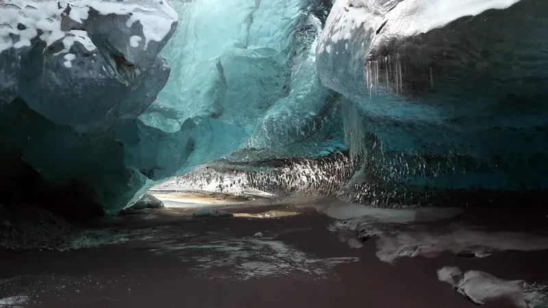 Ephemeral Iceland ice cave