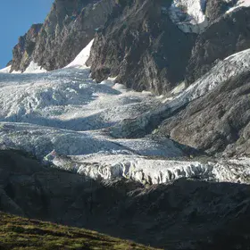 Alpine glacier in retreat.
