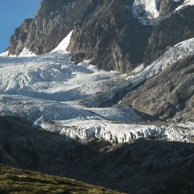 Alpine glacier in retreat.