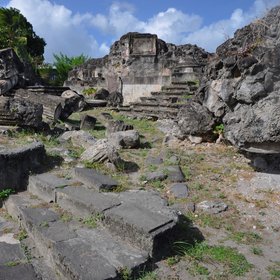 Blackened ruins in Saint-Pierre (Martinique)