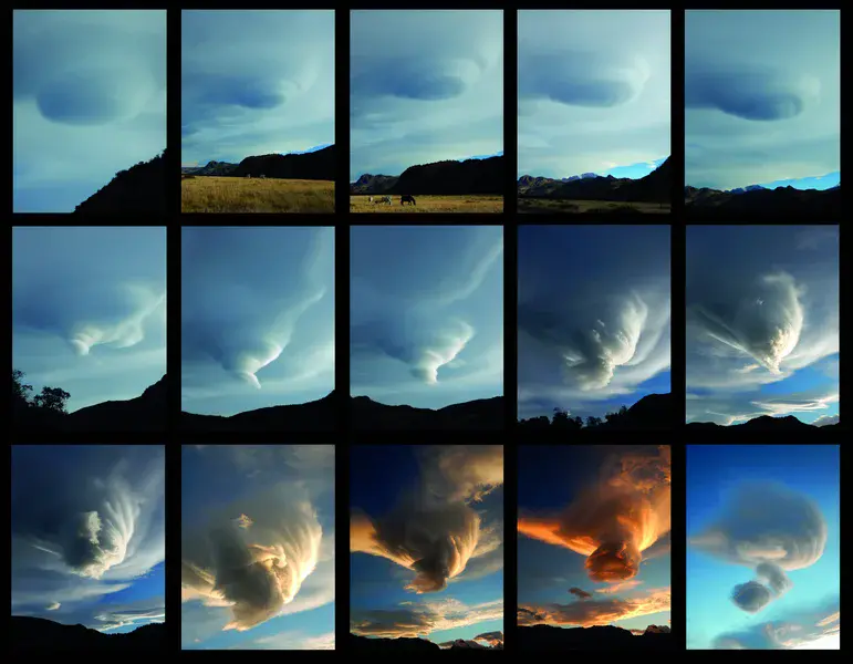 The evolution of a cloud during a day