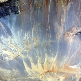 Mountains, ice and sand frozen in time