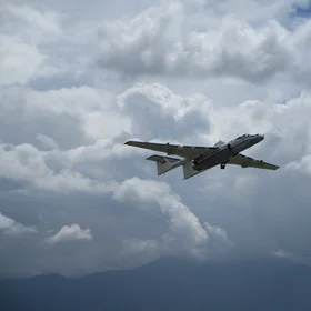 M-55 Geophysica takes off from Kathmandu Airport