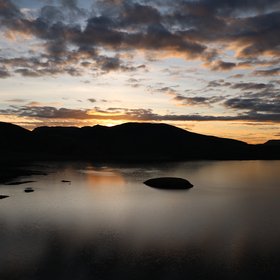 Sunset behind Frostastaðavatn