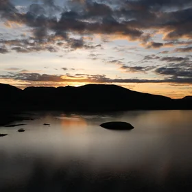 Sunset behind Frostastaðavatn