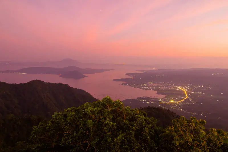 The sleeping giant: Taal volcano at sunset