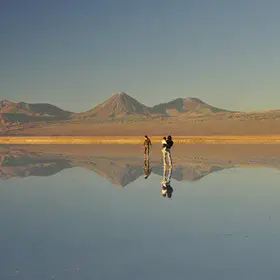 Natural mirror in the Atacama Salar