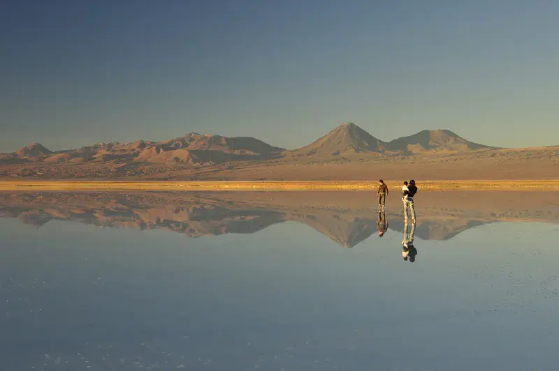 Natural mirror in the Atacama Salar