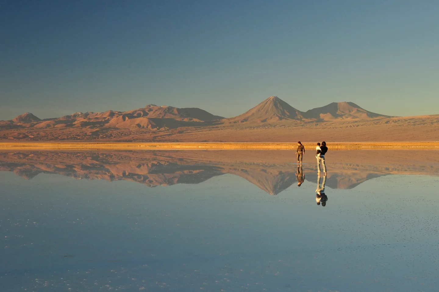 Natural mirror in the Atacama Salar