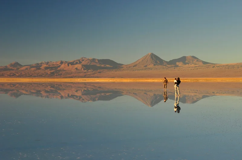 Natural mirror in the Atacama Salar