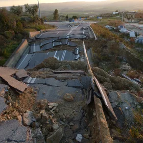 Sunset on Montescaglioso landslide