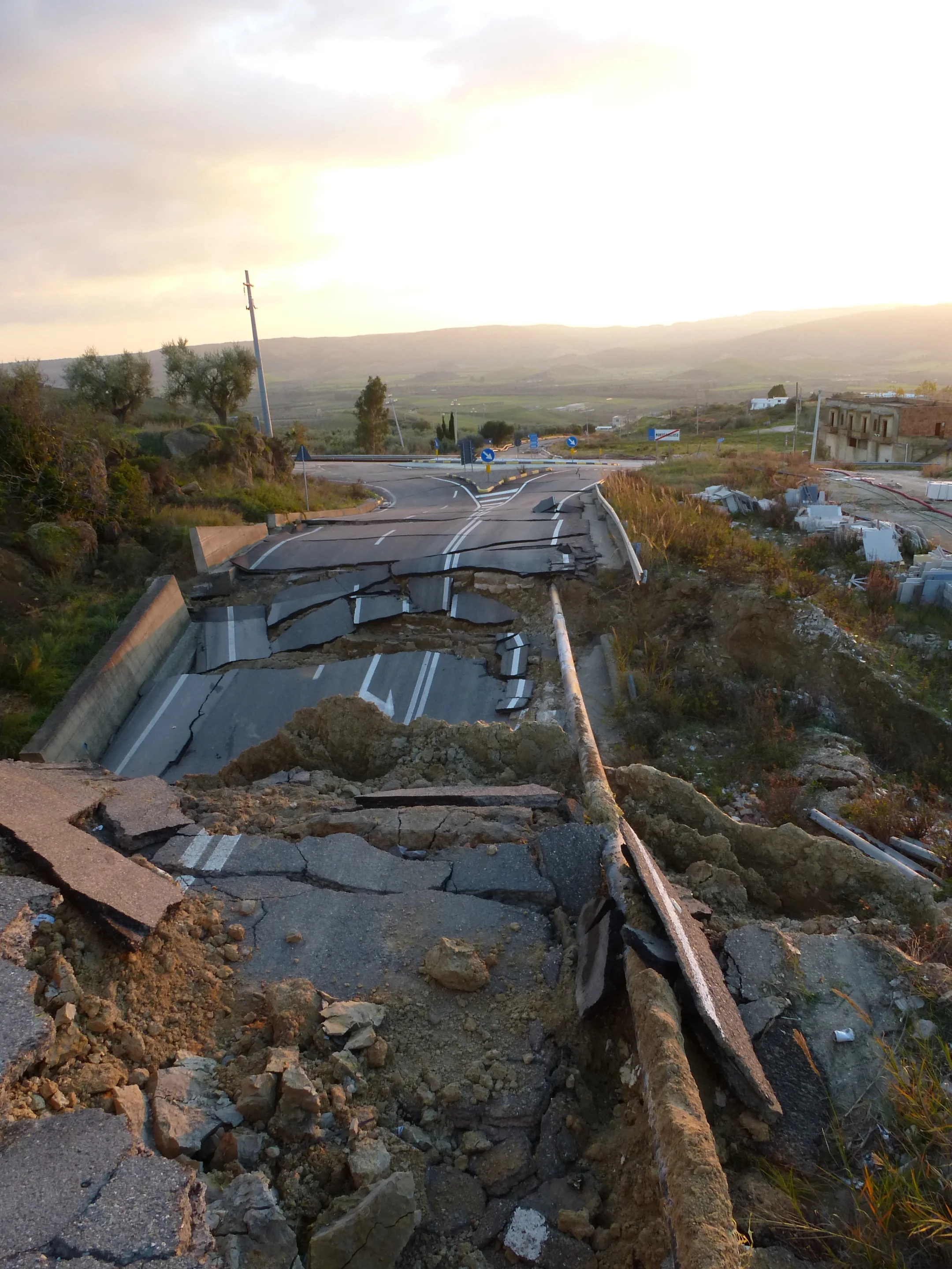 Sunset on Montescaglioso landslide