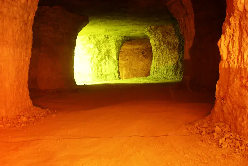 Light in a limestone cave