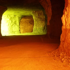 Light in a limestone cave