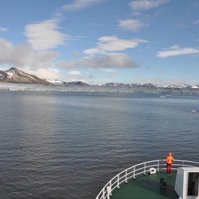 Panoramic view of Hornsund Glacier