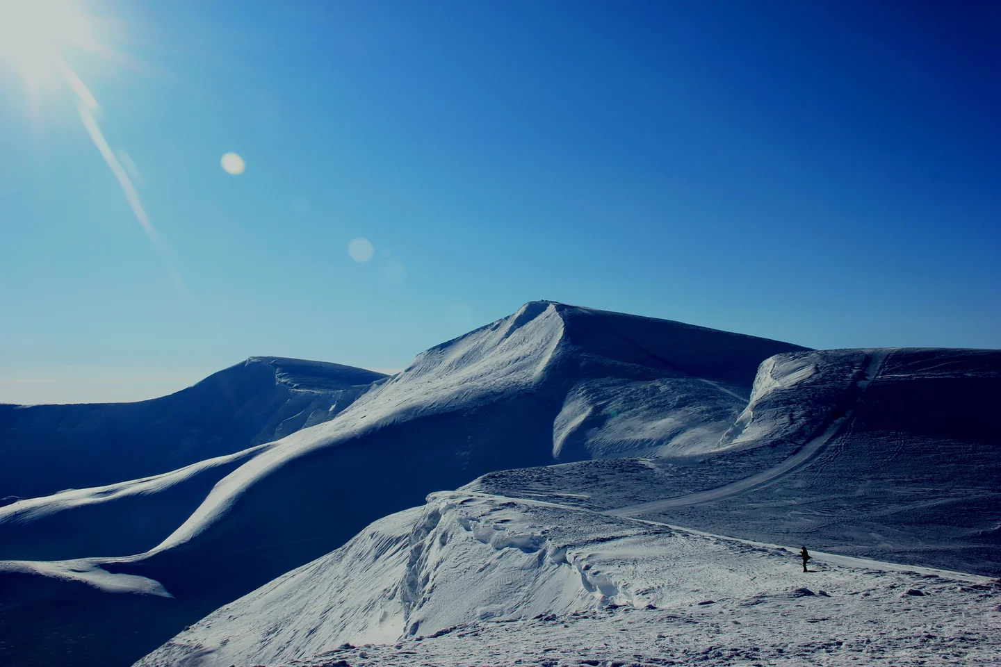 Snow world above the forest line