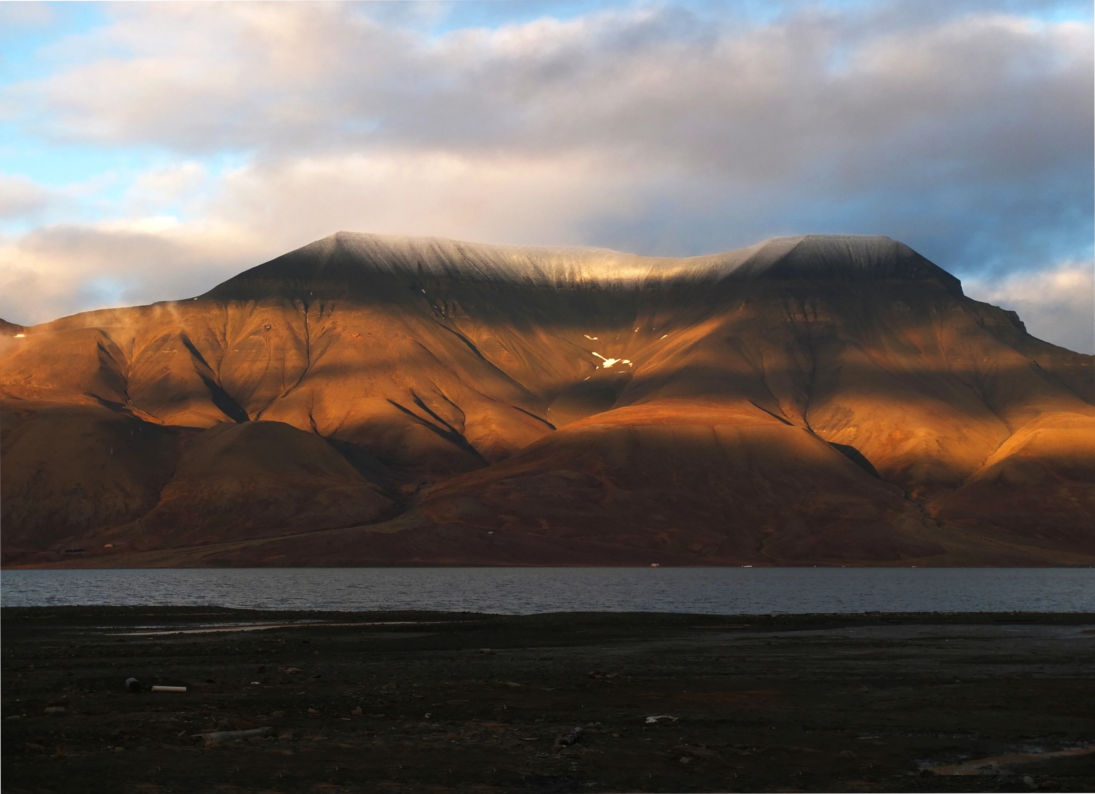 Orographic cloud over glacial landform in Svalbard