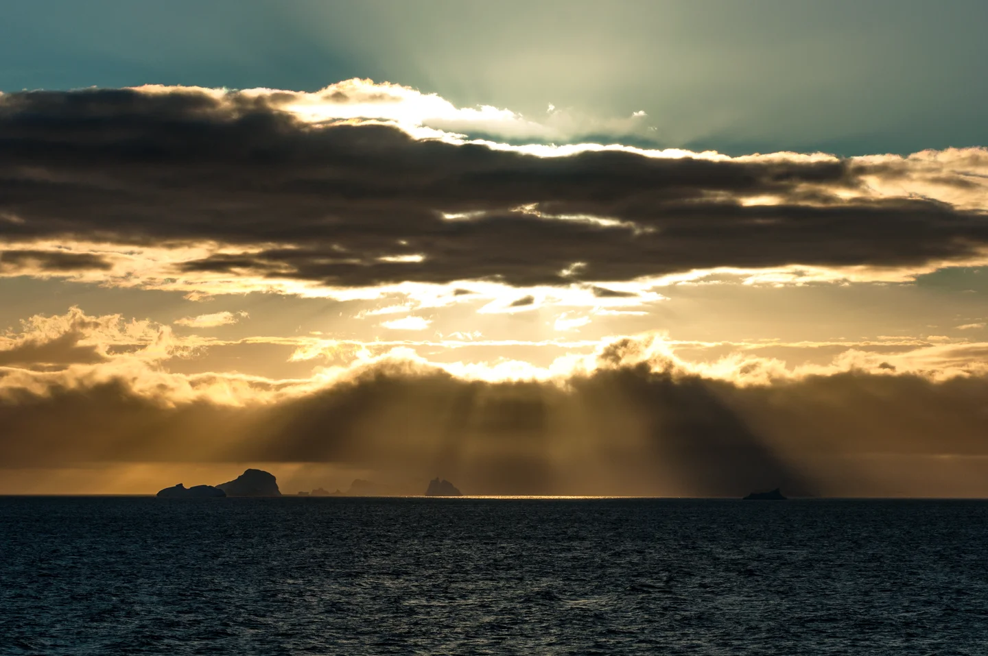 Icebergs at sunset in Antarctica