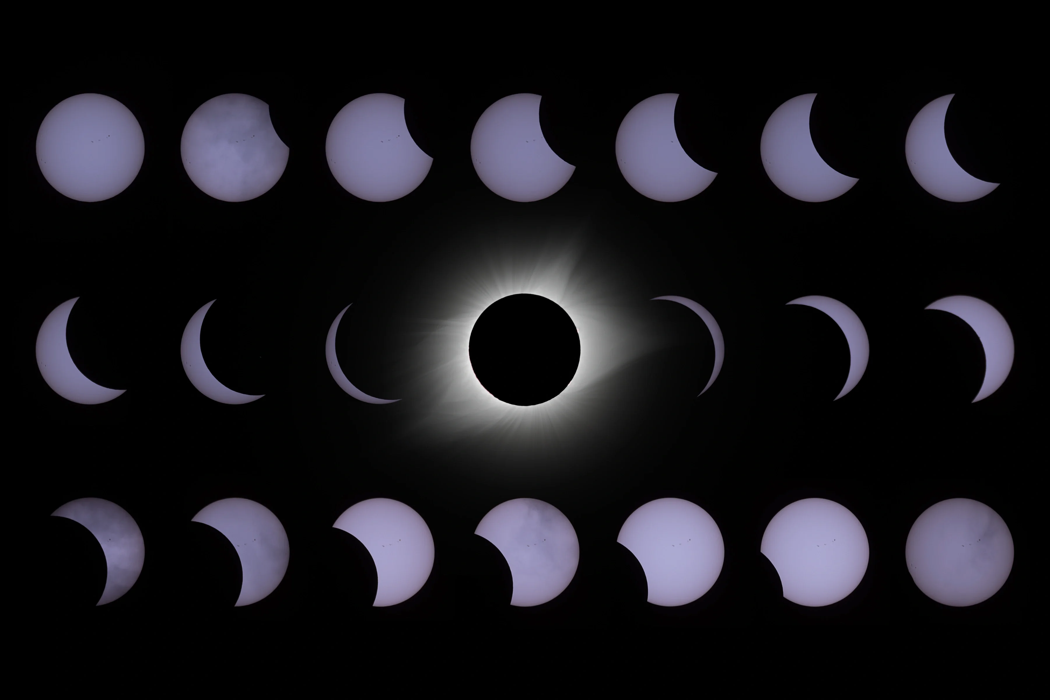 Phases of the 2017 Solar Eclipse