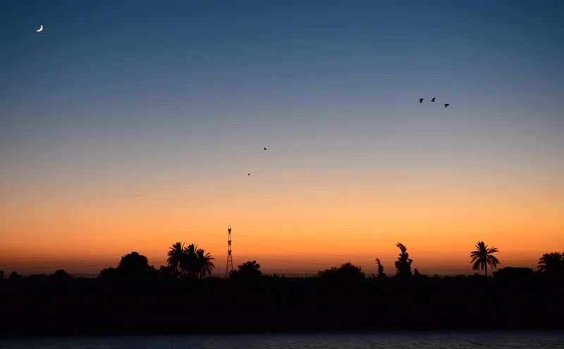 Sunset at Suez Canal