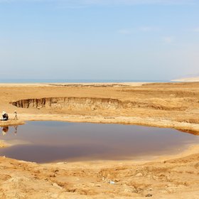 A study of sinkholes in the former bed of the Dead Sea, Jordan.