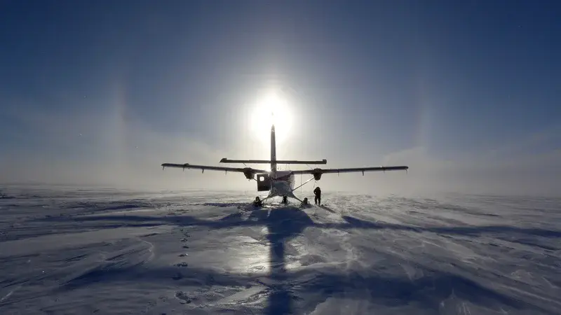 sun dogs at south dome, Greenland, landing site