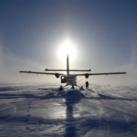 sun dogs at south dome, Greenland, landing site