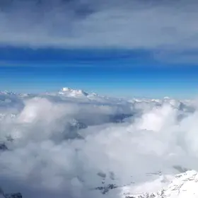 Between clouds at Jungfraujoch mountain, Switzerland.