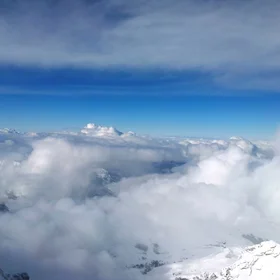 Between clouds at Jungfraujoch mountain, Switzerland.