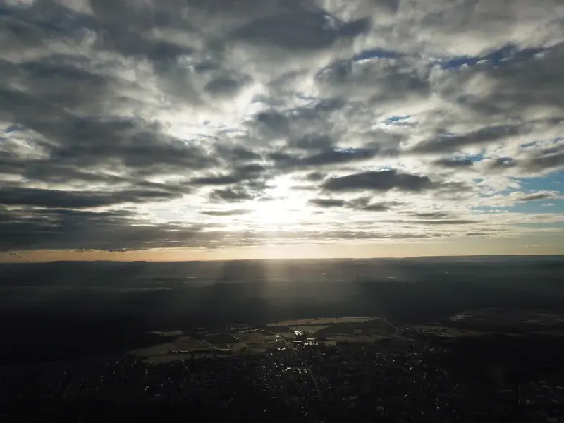 Sun penetrates clouds, Eggenstein-Leopoldshafen, Gemany