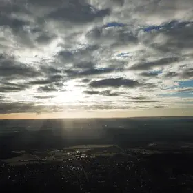 Sun penetrates clouds, Eggenstein-Leopoldshafen, Gemany