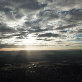 Sun penetrates clouds, Eggenstein-Leopoldshafen, Gemany
