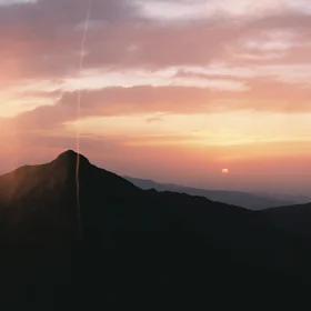 Sunset on the peak of Saint Barthelemy Massif