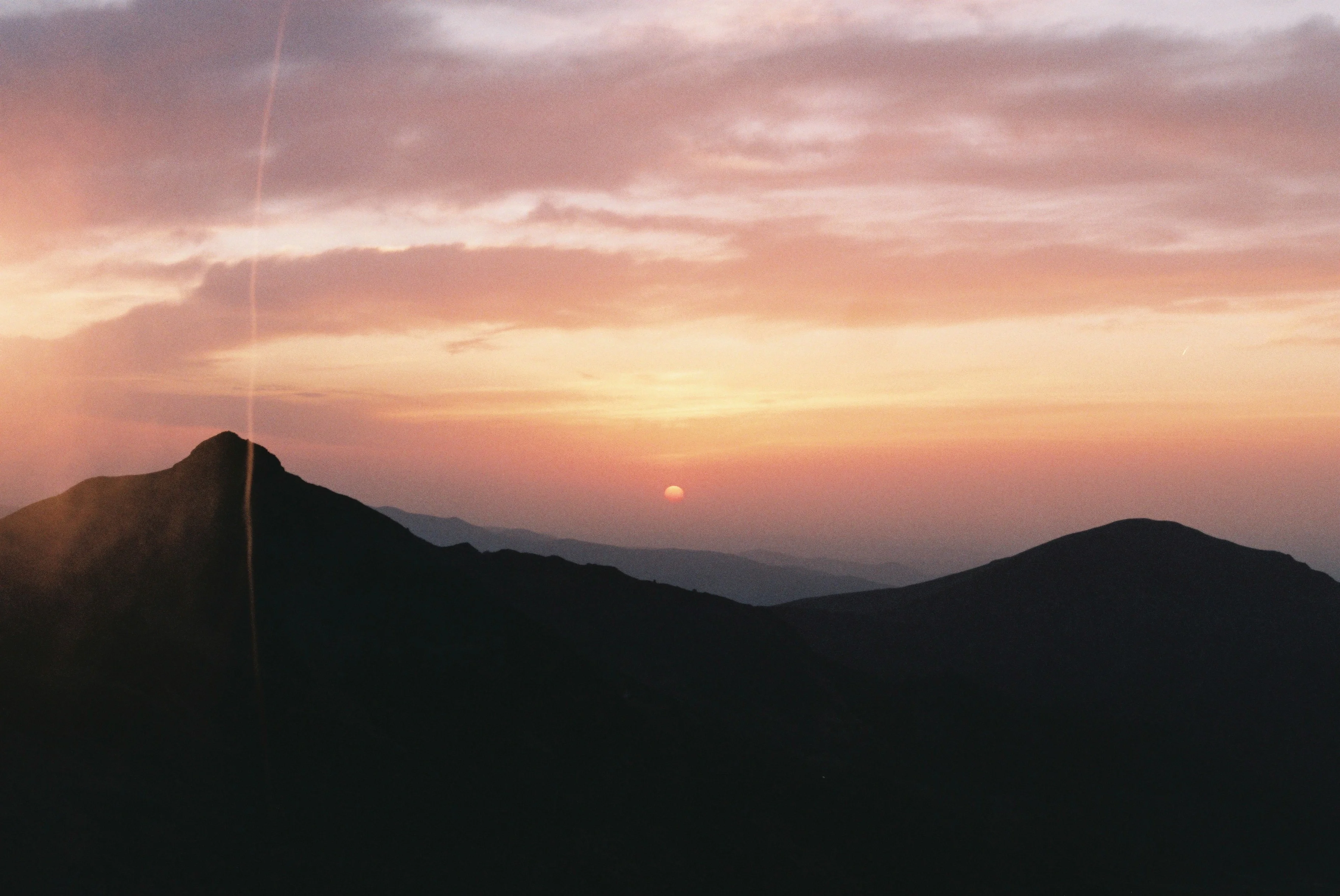 Sunset on the peak of Saint Barthelemy Massif
