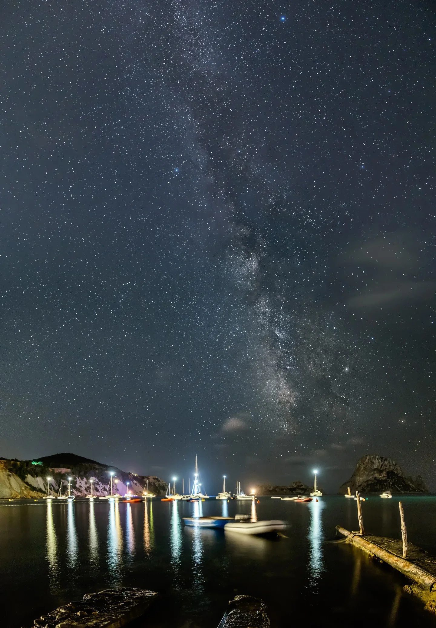 Frimolada. Milky way behind Es Vedrà (Eivissa, Balearic Islands)