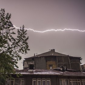 Lightning lights up Istanbul sky