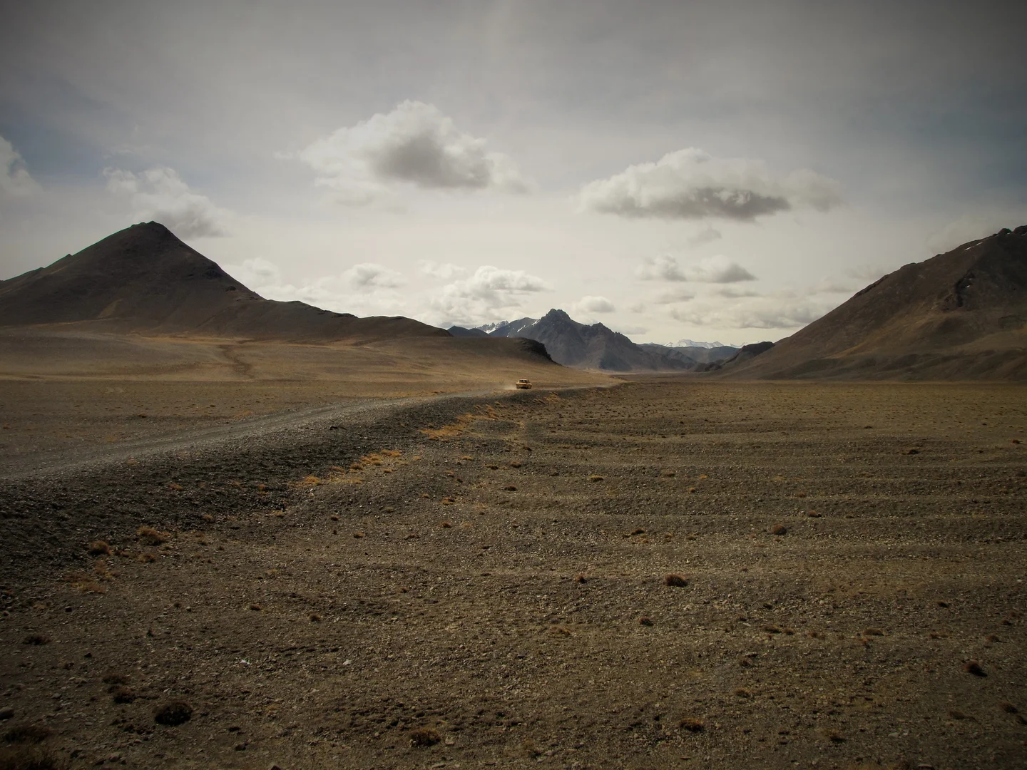 Orange Lada in the Tajik Pamirs