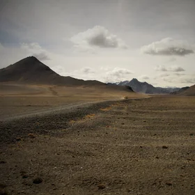 Orange Lada in the Tajik Pamirs