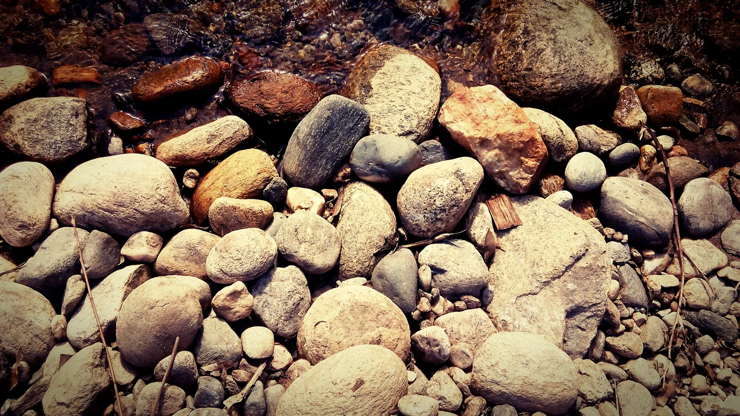 Rounded Boulders in a riverbed in Kenya