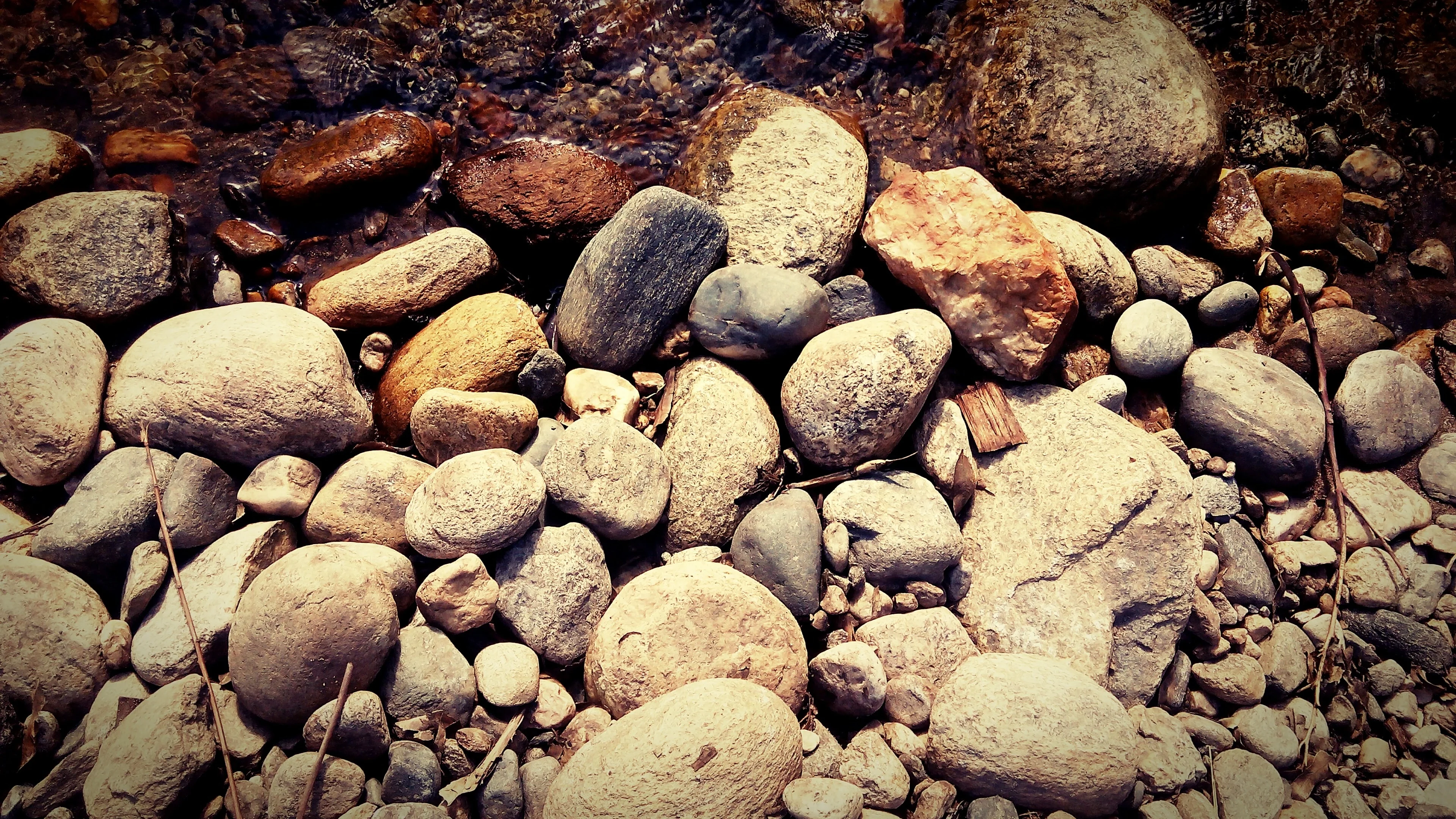 Rounded Boulders in a riverbed in Kenya