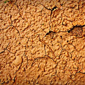 Mud cracks on a clay soil after a rainy day