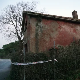 Volturara Irpina: ruined house  and chimney rotated by the earthquake of 1980