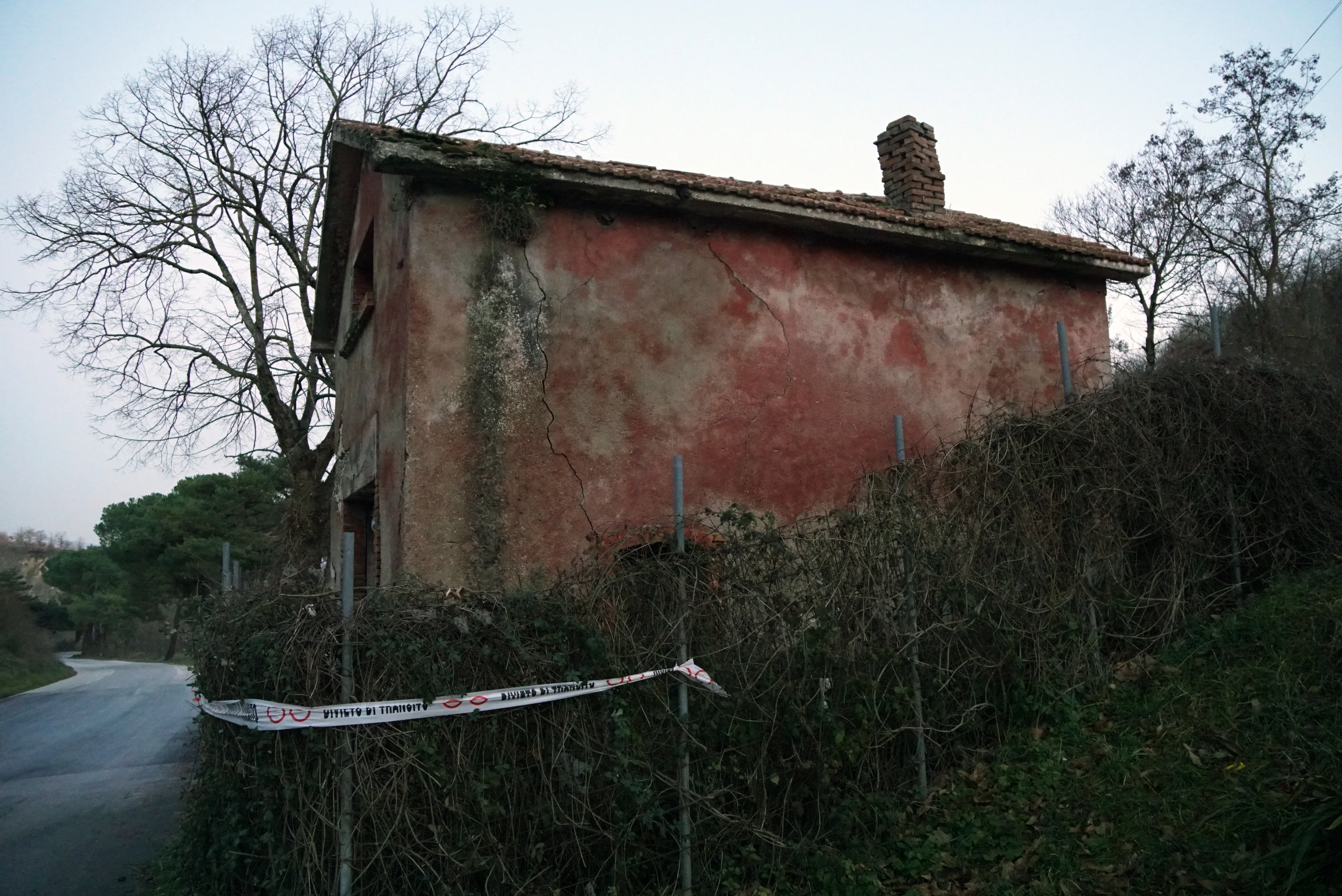 Volturara Irpina: ruined house  and chimney rotated by the earthquake of 1980