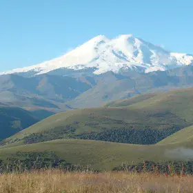 Greater Caucasus.   Volcano Elbrus 5642 m. (The Top of Europe).