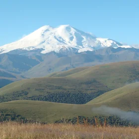 Greater Caucasus.   Volcano Elbrus 5642 m. (The Top of Europe).