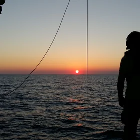 Early morning CTD-rosette on board R/V Pourquoi Pas?