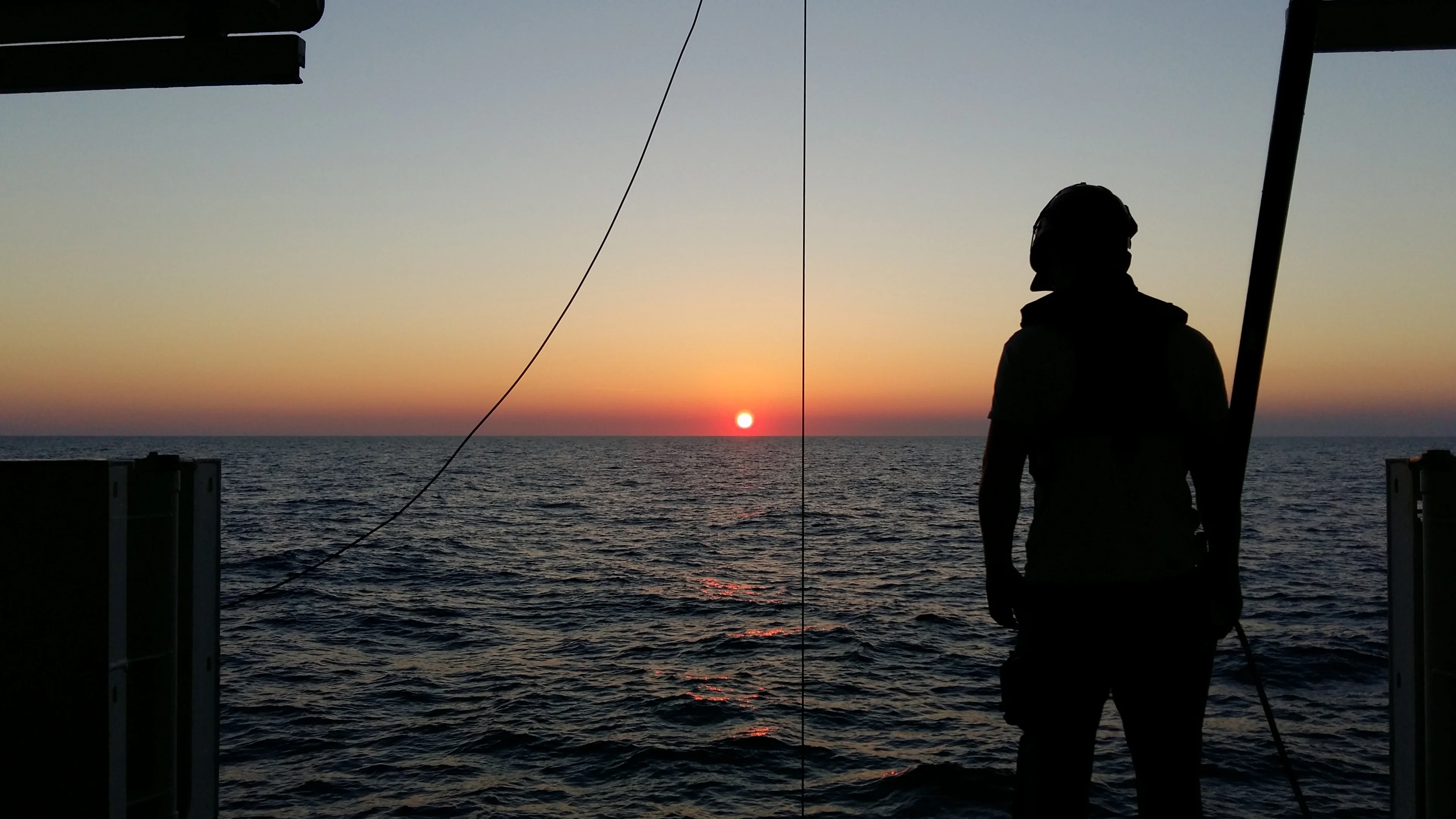 Early morning CTD-rosette on board R/V Pourquoi Pas?