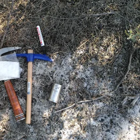 Ready to collect soil samples for aggregation analysis